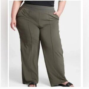 Athleta plus size NOLITA WIDE LEG PANT Mountain Olive size 26